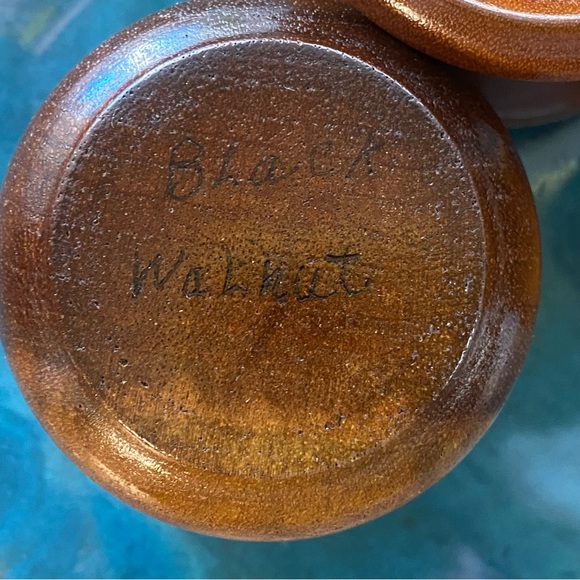 Vintage Hand Carved Myrtle Wood & Walnut Wood toothpick holders Lot of 3 - Picture 8 of 13